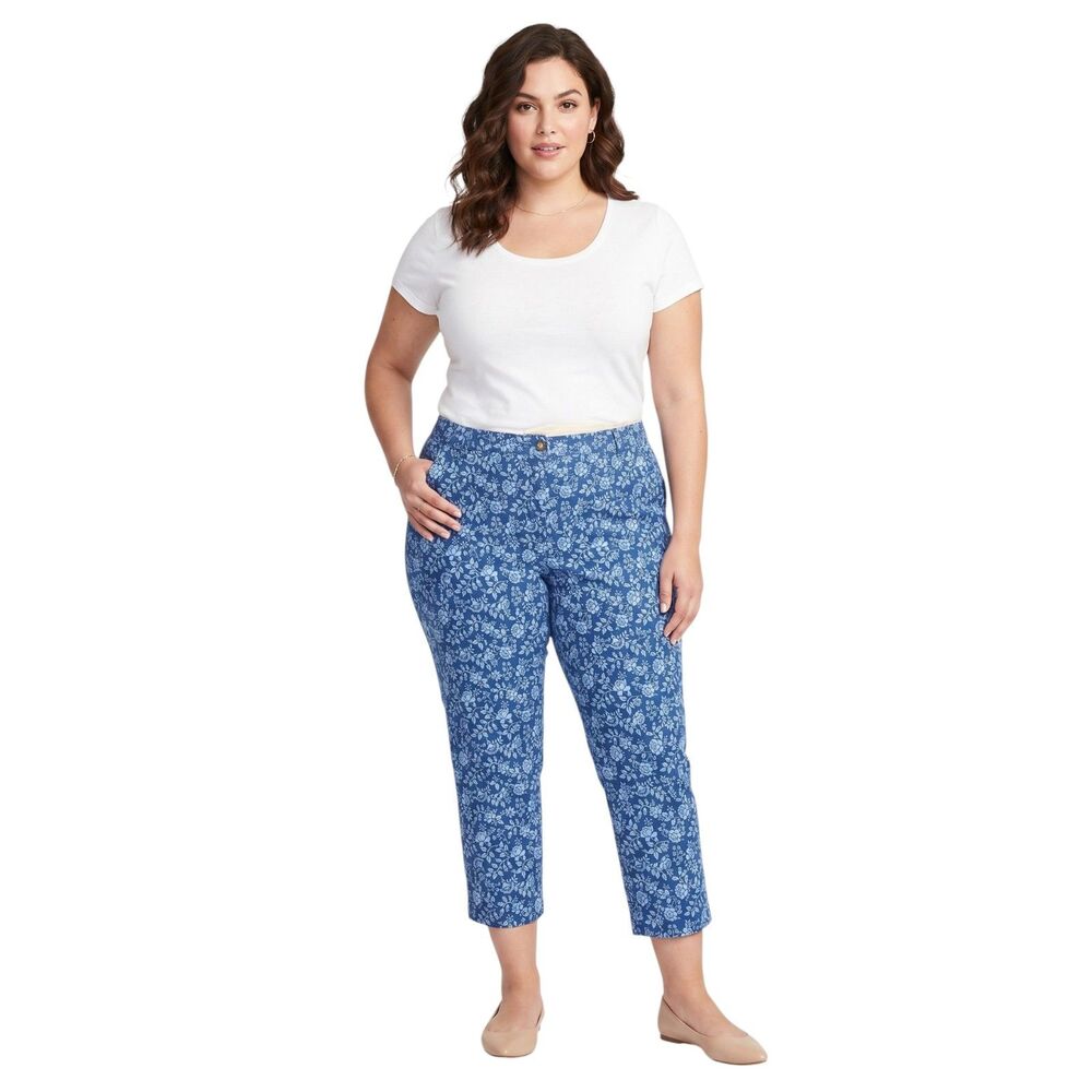 Woman Within 36W Floral Stretch Jeans 28" Inseam